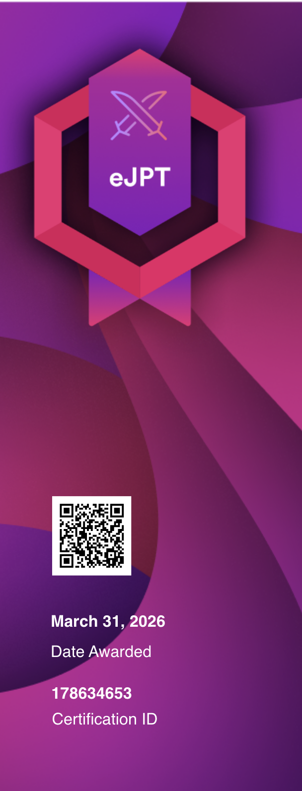 Badge visual de la certificación eJPT