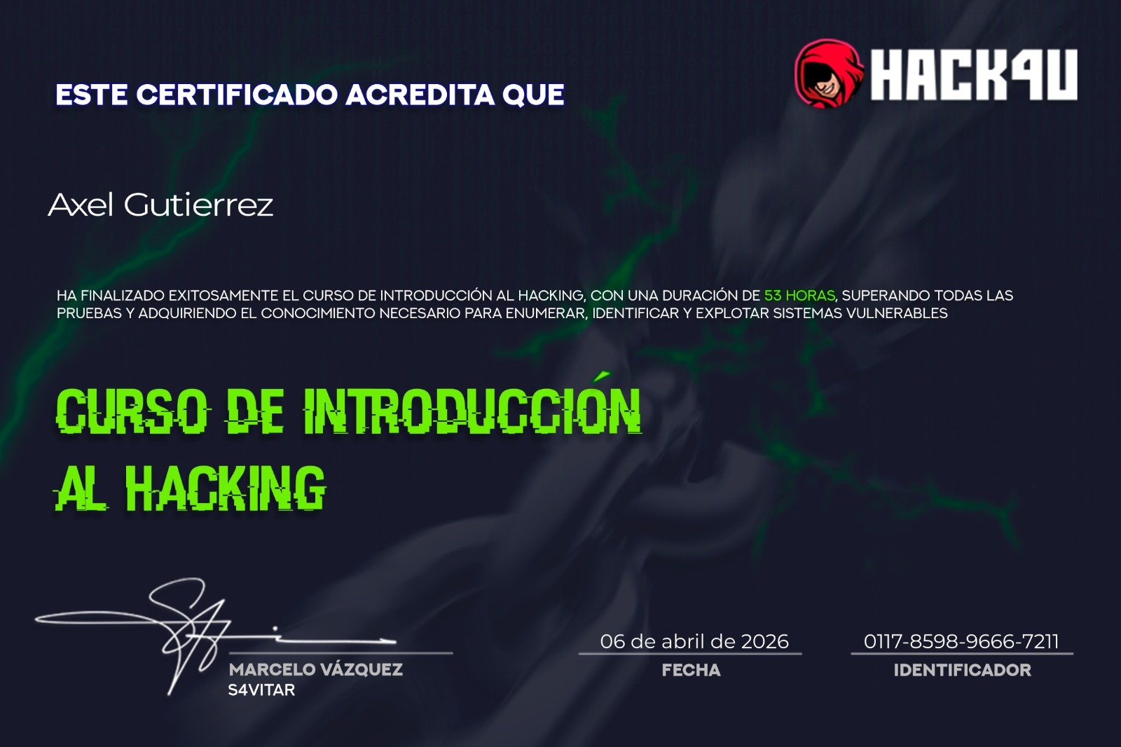 Certificado Introducción al Hacking