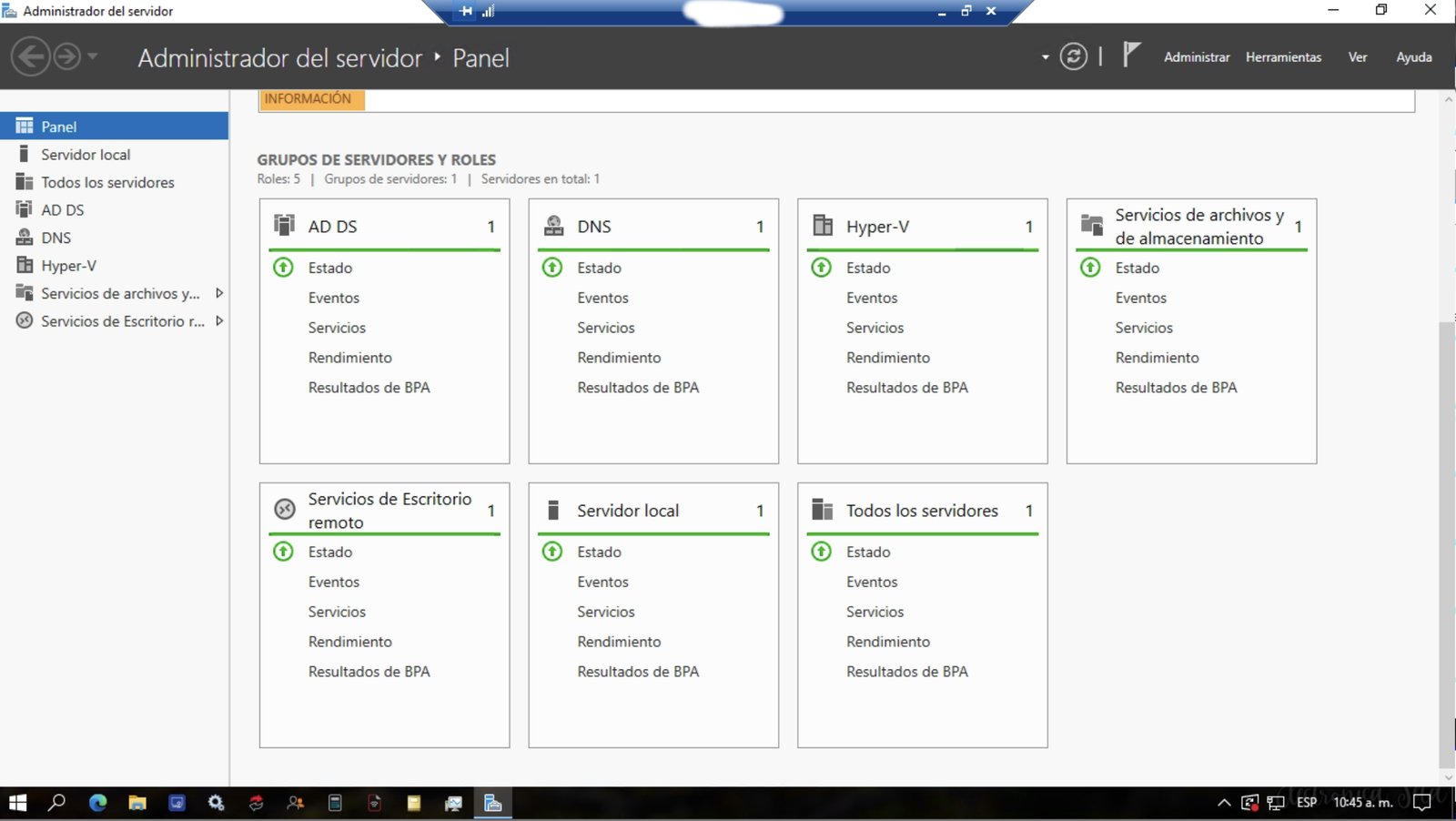 Laboratorio de Windows Server y Active Directory